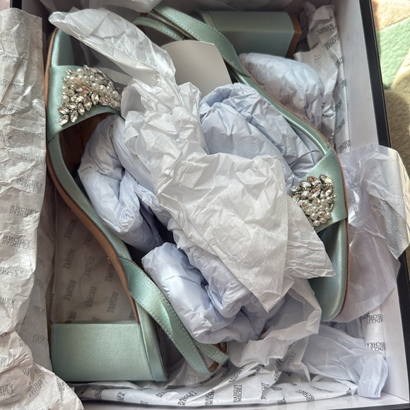 Badgley Mischka Clara Embellished Strap Evening Shoe in Blue Radiance - Picture 13 of 14